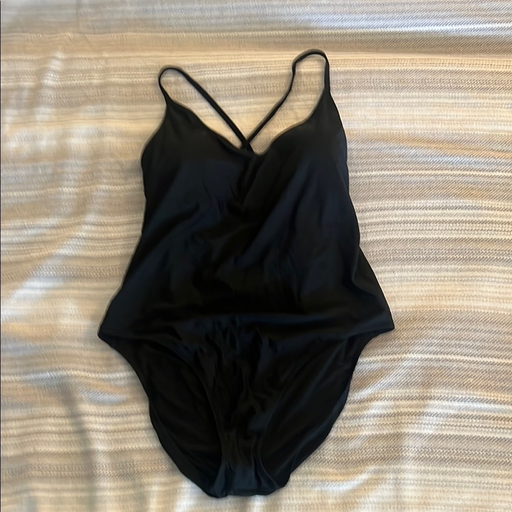 NWT Aerie Classic Black One-Piece Swimwear XXL